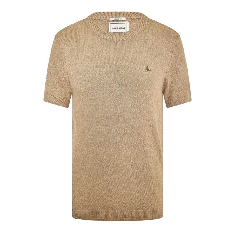 Jack Wills Mens Knitted T-Shirt / Khaki
